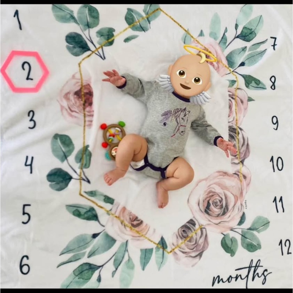 Floral Baby Milestone Blanket - Picture 2 of 2